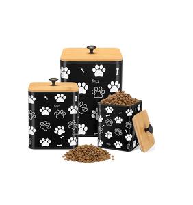 Tarro de almacenamiento de cocina de metal con etiqueta privada, tapa de madera, material apto para alimentos y tapa con sellado fuerte. - Product Image 1