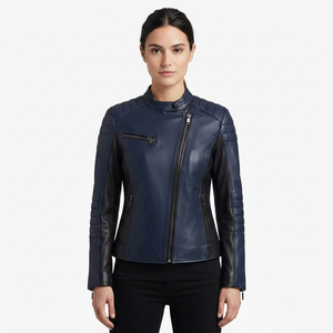 Custom Fit Women's Leather <b>Jacket</b> Ladies Stand Collar Leather <b>Jackets</b> Female Zip Up PU Leather <b>Biker</b> <b>Jackets</b> Women's Moto <b>Jacket</b> - Product Image 6