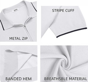 Polo de Alta Calidad para Hombre, Corte Ajustado, Cierre de Cremallera 1/4, Ropa Deportiva de Golf, Camiseta de Golf, 100% Algodón, Diseño Personalizado - Product Image 5