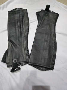 Premium Custom Logo Genuine Leather <b>Half</b> <b>Chaps</b> Wholesale Horse Riding Gaiters Leg Leather Bags & Case - Product Image 5