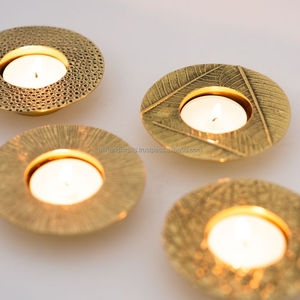 Flat Packaging Vintage Metal Leaf <b>Tealight</b> <b>Holder</b> - Solid Brass <b>Tealight</b> Stand Factory Export India - Product Image 5