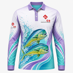Hot Sale Customized Wholesale High Quality Outdoor Light Weight Polyester Custom Fishing Polo Shirt for <b>Men</b> - Product Image 5