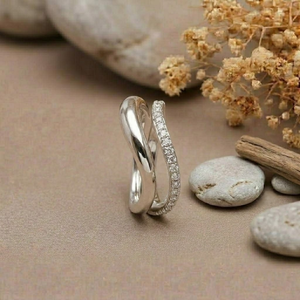 Modern Geometric Eternity Band Cocktail <b>Ring</b> Pave <b>Set</b> Lab Grown Diamond 14K Solid <b>Gold</b> Plated Hip Hop Style IGI Certified <b>Ring</b> - Product Image 2