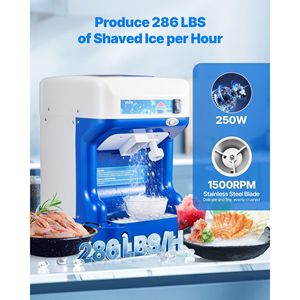 Tritaghiaccio Elettrico Commerciale da 286 libbre/ora, con Contenitore da 2L, 250W, 1500 RPM, Macchina da Tavolo per Ghiaccio Tritato e Granita - Product Image 2