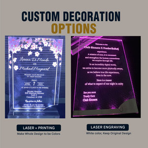 Tarjeta de Invitación Corporativa Personalizada con Luz LED Recargable, Invitación VIP de Acrílico para Negocios con Logotipo, Fábrica OEM - Product Image 3