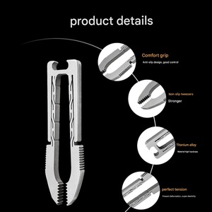 Titanium Alloy Dental Tweezers Silver Knurled Grip Non-Slip Precision Instrument Class I Manual NEW TC4 Titanium <b>Mini</b> Tweezers - Product Image 1