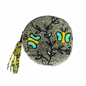Beaded Butterfly Coin Bag Trendy Beaded Coin Clutch for Party Wedding &Gifting Mini <b>Wallet</b> Tassel <b>Zip</b> Closure Handmade Women Bag - Product Image 6