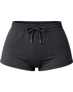 Custom Black Women Shorts Elastic Waist <b>Drawstring</b> Casual Gym Shorts Soft Stretch Summer Lounge Shorts Comfortable Daily Wear - Product Image 1