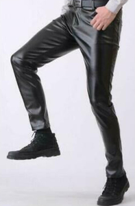 Pantalon en cuir véritable de haute qualité, pantalon de moto en cuir de vache véritable, pantalon de mode pour homme sur mesure, vente en gros Saleh Enterprises - Product Image 2