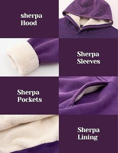 Sweat à capuche personnalisé avec logo, doublure en sherpa, style décontracté, coupe oversize, effet délavé, en molleton sherpa de luxe - Product Image 4