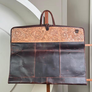 Bolsa de ropa de cuero hecha a mano de alta calidad con diseño de herramientas Funda de traje de viaje plegable con cremallera y bolsillos para hombres y mujeres - Product Image 5