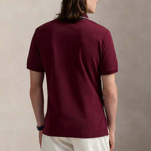 Polo Deportivo a Rayas con Cinta Diagonal para Hombre, Colección Deportiva 2026, Color Negro, Borgoña y Azul, Camisetas de Alto Rendimiento - Product Image 3