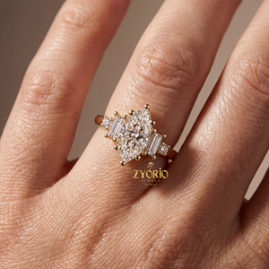 Bague de fiançailles marquise de haute qualité avec diamant de laboratoire VS, bijou élégant et sophistiqué, cadeau idéal pour demande en mariage, mariée, fête de mariage - Product Image 3