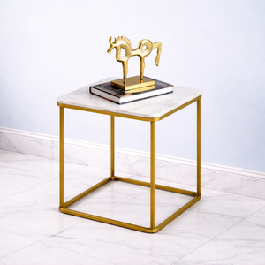 Stylish Cast Aluminum <b>Bar</b> <b>Table</b> Set Dual Shape Nesting Design Marble Finish Smooth Edge Frame Durable Modern Space Saving Accent - Product Image 4