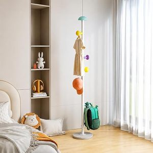 Nordic Style Standing Coat <b>Rack</b> With Colorful Hooks For Living Room Storage - Product Image 5