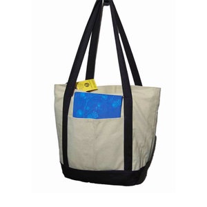 Eco-Friendly Reusable Cotton Canvas Tote <b>Bag</b> with <b>Long</b> Handles Custom Printed Modern Geometric Pattern Durable Lightweight - Product Image 1