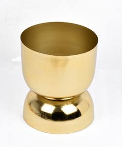 กระถางต้นไม้ทรงกลมเคลือบทองเหลืองสไตล์บ้านไร่ เป็นมิตรกับสิ่งแวดล้อม ทนทาน น้ำหนักเบา เหมาะสำหรับสวน บ้าน โรงแรม ขายส่ง รับสั่งทำ - Product Image 1