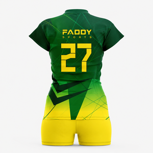Ensemble d'uniformes de volley-ball personnalisés pour femmes, sublimation, respirant, séchage rapide, maillot et short de volley-ball, tenue d'équipe professionnelle - Product Image 2