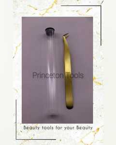 Precision Gold Color Stainless Steel Anti-Static <b>Eyelash</b> Tweezers with Smooth Tips for Volume Lash <b>Application</b> - Product Image 5