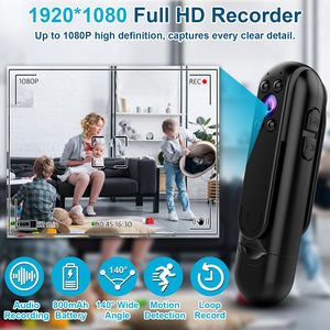 Caméra corporelle HD 1080P, mini caméra corporelle avec détection de mouvement, vision nocturne IR, enregistrement en boucle, caméscope portable miniature - Product Image 1