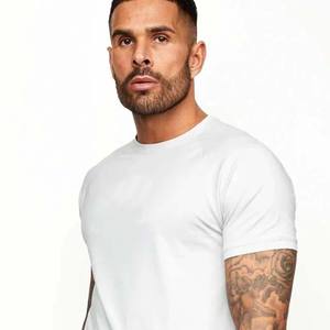 T-shirt blanc à manches courtes pour homme, col rond, coupe classique, couleur unie, jersey décontracté, tricoté, respirant, en coton - Product Image 4