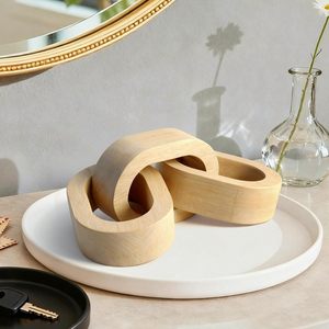 Decoración de cadena de madera, escultura de cadena de madera para decoración de casa de campo, decoración de estante de madera natural para mesa de centro, entrada. - Product Image 1