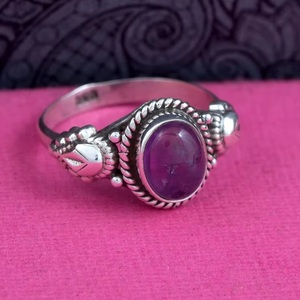 Beautiful Purple Amethyst <b>Ring</b> 925 Sterling <b>Silver</b> <b>Stacking</b> Gemstone <b>Ring</b> Trendy for Engagement Cute Fancy <b>Ring</b> Wholesale - Product Image 5