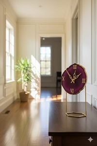 Beautiful Handmade Resin <b>Table</b> <b>Clock</b> Suitable for Decorative <b>Table</b> Accent In Hotels Or Guest Rooms And Reception Areas Decor - Product Image 2
