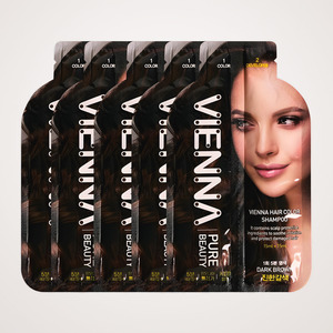 Tinte para el Cabello en Champú Vienna Pure Beauty Gris, Tinte en 5 Minutos, Cobertura de Canas, Baja Irritación, 5 Aplicaciones, Marrón Oscuro, 1 Unidad - Product Image 1
