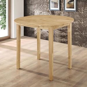 Sala da pranzo 3 pezzi naturale e marrone chiaro con foglia di goccia collezione di mobili unica ed elegante - Product Image 3