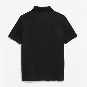 Camisetas Polo de Manga Corta de Piqué al por Mayor para Niños Unisex Negras, Uniforme Escolar con Logotipo Escolar Personalizado - Product Image 3