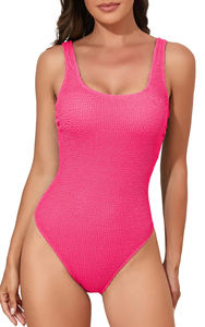 Traje de Baño de Una Pieza de Cintura Alta para Mujer, Sexy con Aberturas y Un Hombro Descubierto, Monokini de Corte Alto, Conjuntos de Bikini en Color Rosa, Precio Económico, OEM - Product Image 3