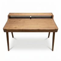 Bureau d'étude en teck massif de qualité supérieure, bibliothèque mobile, table d'ordinateur minimaliste pour le bureau à domicile, tiroir, fabrication artisanale, ergonomique