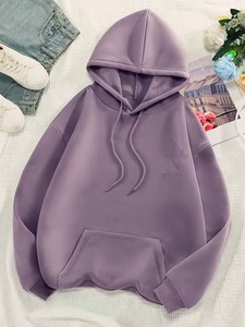 Elegante Sudadera de Invierno para Mujer con Cuello en V, Estampado ODM, Color Sólido Personalizado, Corte Holgado Informal, Estilo Pullover - Product Image 5