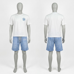 Ensemble de t-shirts pour hommes en coton 100% tricoté 250g, col rond, décontracté, respirant, séchage rapide, écologique, 2 pièces, été, USA - Product Image 1