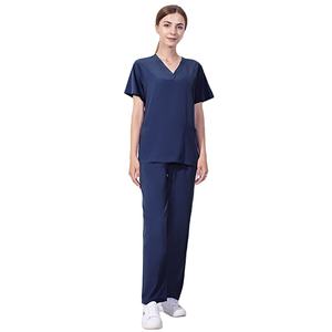 Logo personnalisé classique col en V femmes gommages ensemble uniforme anti-rides beauté médical gommage costume pour les infirmières pour les hôpitaux - Product Image 3