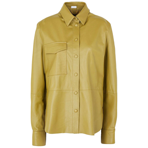 2026 New Hot Sale Genuine Breathable <b>Leather</b> <b>Shirt</b> Custom Design Classic Long Sleeve Snap Buttons - Product Image 1