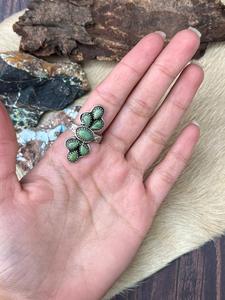 Handcrafted Kingman Turquoise <b>Adjustable</b> <b>Ring</b> Sterling Silver Natural Gemstone Southwestern Boho Artisan Jewelry - Product Image 4