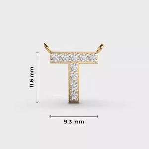 Simple T - SHAPE Gold Plated Letter Fine Jewelry Pendants & Charms T - Diamond Pendant Unisex Classic Style Moissanite Stone - Product Image 6