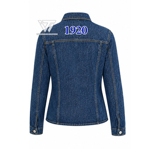 Vêtements de sororité Zeta Phi Beta personnalisés en gros pour femmes, veste en jean déchirée brodée, accessoires grecs - Product Image 2