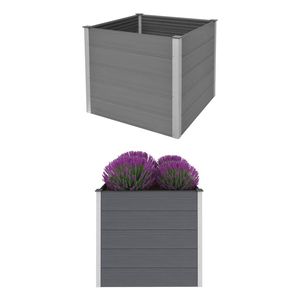 Bac à légumes surélevé en composite bois-plastique gris aluminium pour cultiver vos propres légumes - Product Image 2