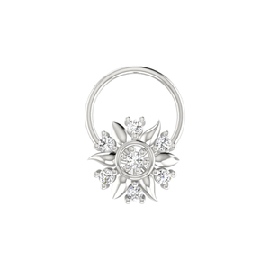 AJRETAIL Clou de nez en or 14 carats style pétale de fleur étincelant avec diamant de 0,06 ct - Product Image 3