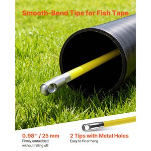 Cavo passacavi in fibra di vetro da 6,3 mm (1/4 di pollice) da 500 piedi, con asta in acciaio e marcature ogni 5 piedi, per la posa di cavi e condotti - Product Image 6