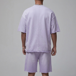 Camiseta de Verano de Manga Corta, 360 GSM, Lisa, Talla Grande, Estilo Vintage, Lavado Ácido, para Hombre - Product Image 2