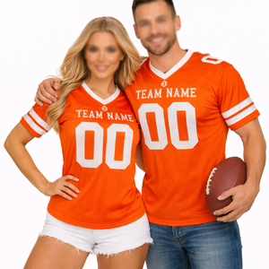 Jersey de Fútbol Americano Personalizado de Alta Calidad, Unisex, de Malla, Color Naranja, Transpirable, Uniforme de Equipo, Venta al Por Mayor, Sublimación, Ropa Deportiva OEM, EE. UU. - Product Image 2