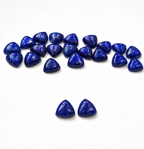 Cabujón de lapislázuli natural con base plana en forma de trillón, piedra preciosa suelta para la fabricación de joyas. - Product Image 3