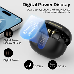 Audífonos Inalámbricos <span class=keywords><strong>Monster</strong></span> N-Lite 211, Bluetooth 6.0, Estéreo, con Micrófono con Cancelación de Ruido, Pantalla LED, Micrófono Integrado para Llamadas Claras - Product Image 5