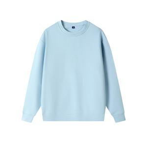 Couple's Casual Winter Sweatshirts 400 Grams Fleece-Lined Loose Dropped-Shoulder <b>Style</b> Oversized Fit Solid Print Knitted Fabric - Product Image 2