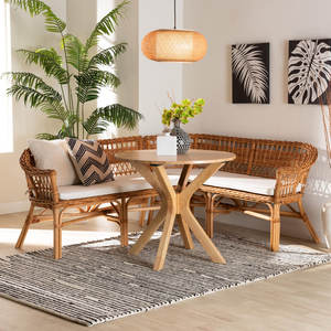 DreamCraft Banc en rotin rembourré mélangé de polyester Chaise de salon élégante Origine du Vietnam - Product Image 4