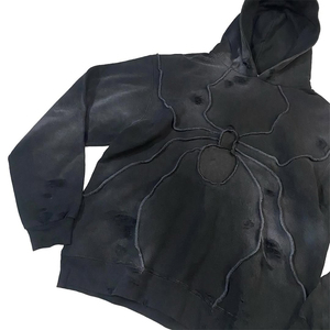 Sudadera con capucha para hombre, estilo vintage, lavado ácido, con cremallera, estampado digital, 100% algodón, forro polar grueso, corte oversize, ropa urbana de invierno - Product Image 6